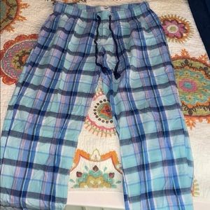 Blue plaid pj pants